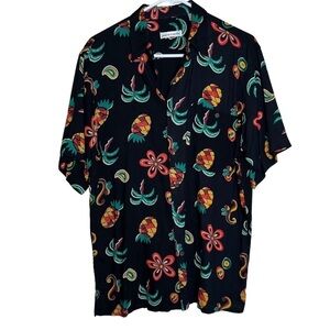 Vintage Pierre Cardin Men’s Pineapple Palm Tree Short Sleeved Button Down Med